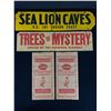 Image 1 : 2 Vintage Tourist Signs. Sea Lion Caves & Trees Of Mystery Both Approx. 5 1/2" x 21". Also 2 NOS Ard