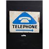 Image 1 : Vintage BC Tel Double Sided Plywood Phone Sign. 21 1/2" x 15"