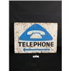 Image 2 : Vintage BC Tel Double Sided Plywood Phone Sign. 21 1/2" x 15"