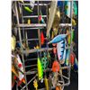 Image 2 : Vintage Fishing Lure Display Holder w/Old Lures, Spoon, Etc