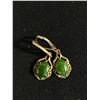 Image 2 : Vintage Green BC Jade Dangle Earrings