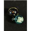 Image 2 : 4 Lucite Pendants & 1 Galaxy, 1 Mustard Seed, Clover Leaf, Blue w/Contents