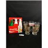 Image 1 : Coke Carrying Case w/6  Alluminating Coca Cola 2010 Olympic Games Bottle w/6 Coke Glasses