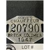 Image 2 : Vintage 1947 British Columbia Chauffeur Badge