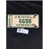 Image 1 : 1956 Vancouver Commercial Vehicle License Plate