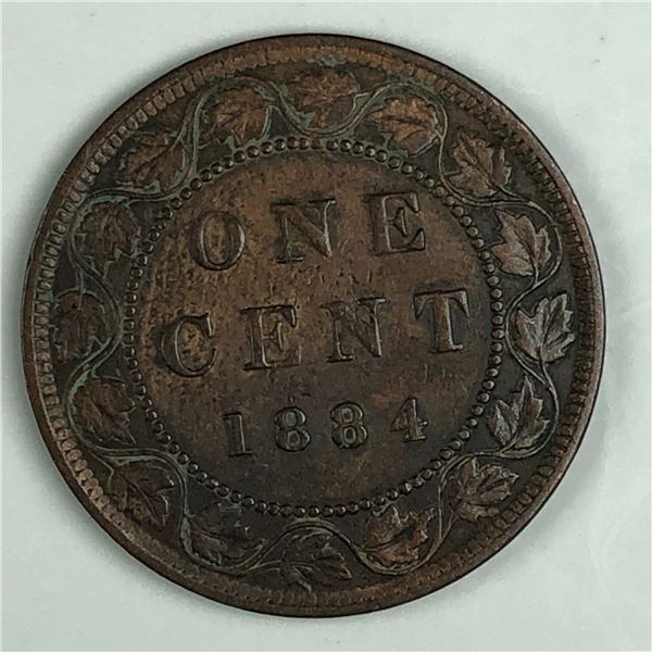 Canadian Large Cent 1884 EF+ OBV2