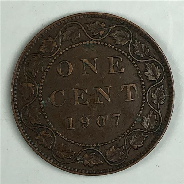 Canadian Large Cent 1907 EF+