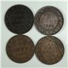 Image 1 : Group of 4 Canadian Large Cents