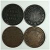 Image 1 : Group of 4 Canadian Large Cents