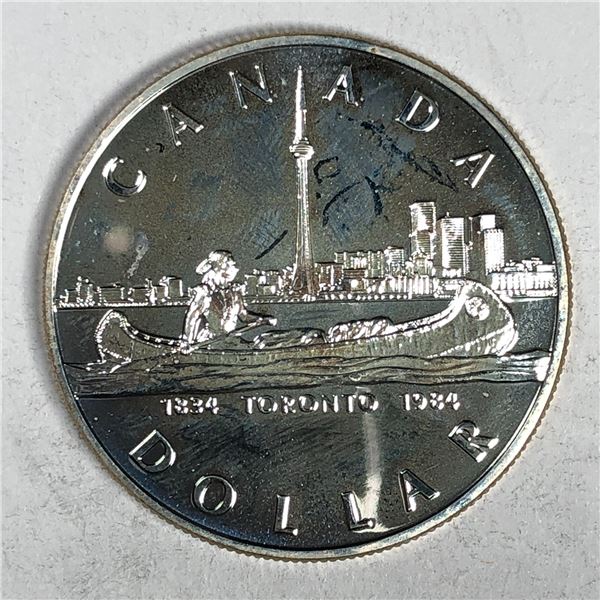 1984 Queen Elizabeth II Canadian Silver Dollar UNC