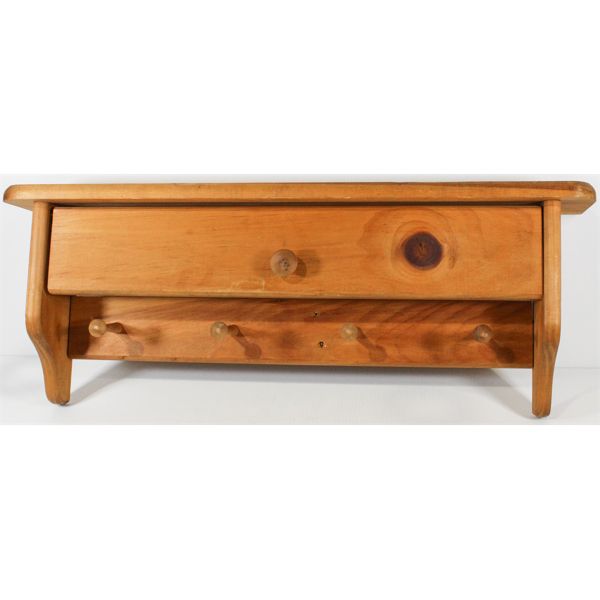 PINE WALL SHELF AND HANGER