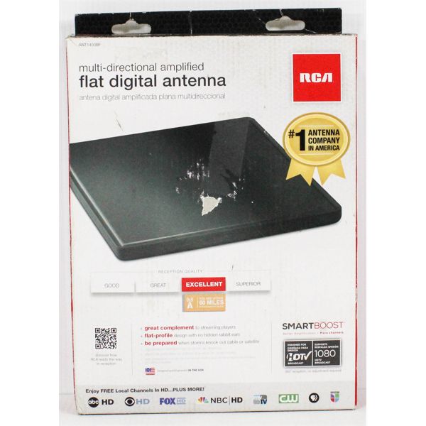 RCA MULTI DIRECTIONAL AMPLIFIED FLAT DIGITAL ANTENNA