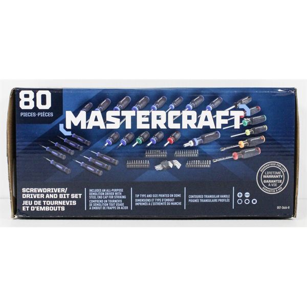 NEW MASTERCRAFT 80PCS SCREWDRIVER / BIT SET