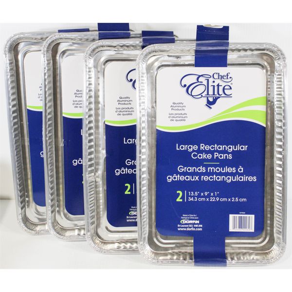 8 LARGE RECTANGULAR CAKE PANS