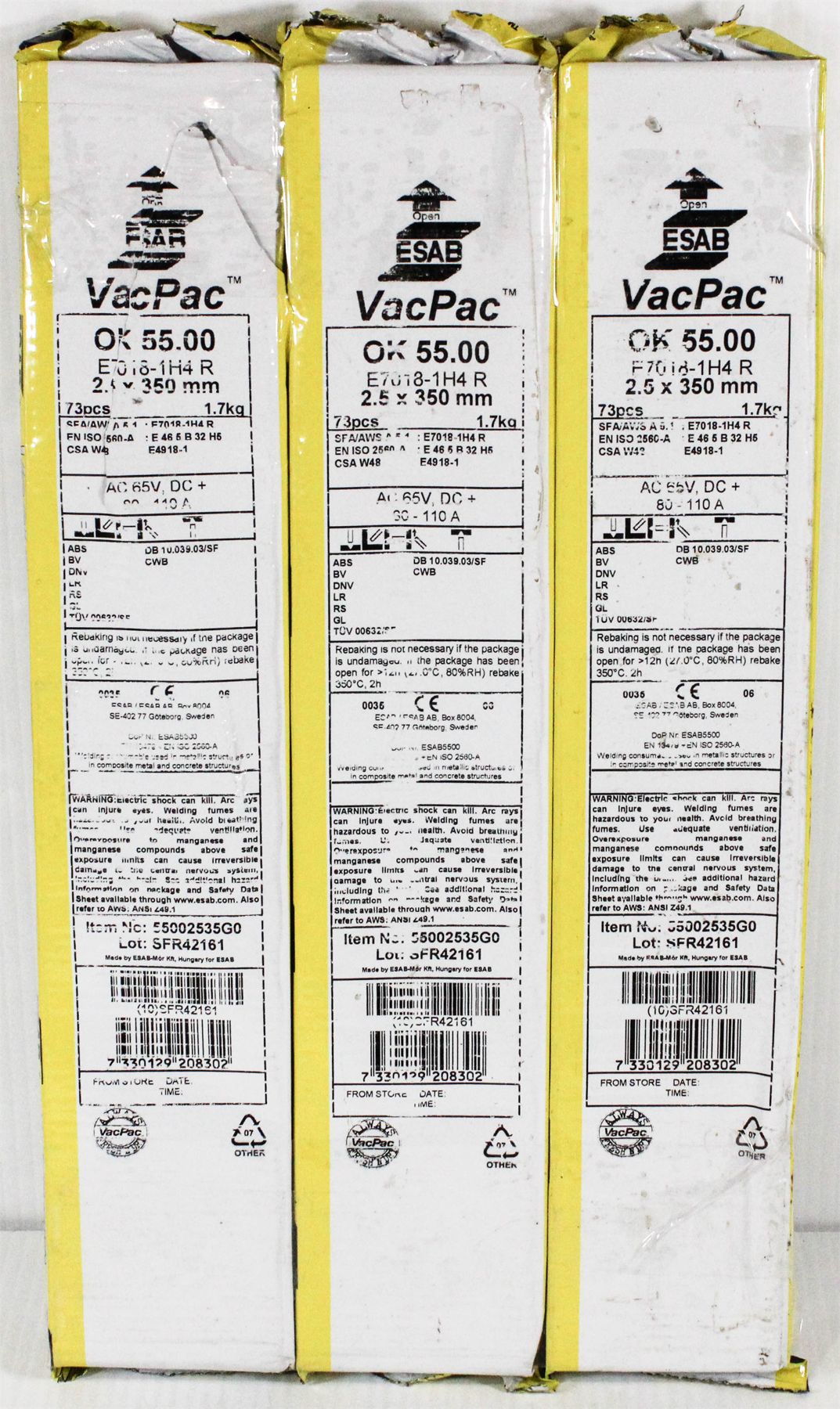 Pack Rods ESAB VACPAC ELECTRODES WELDING RODS