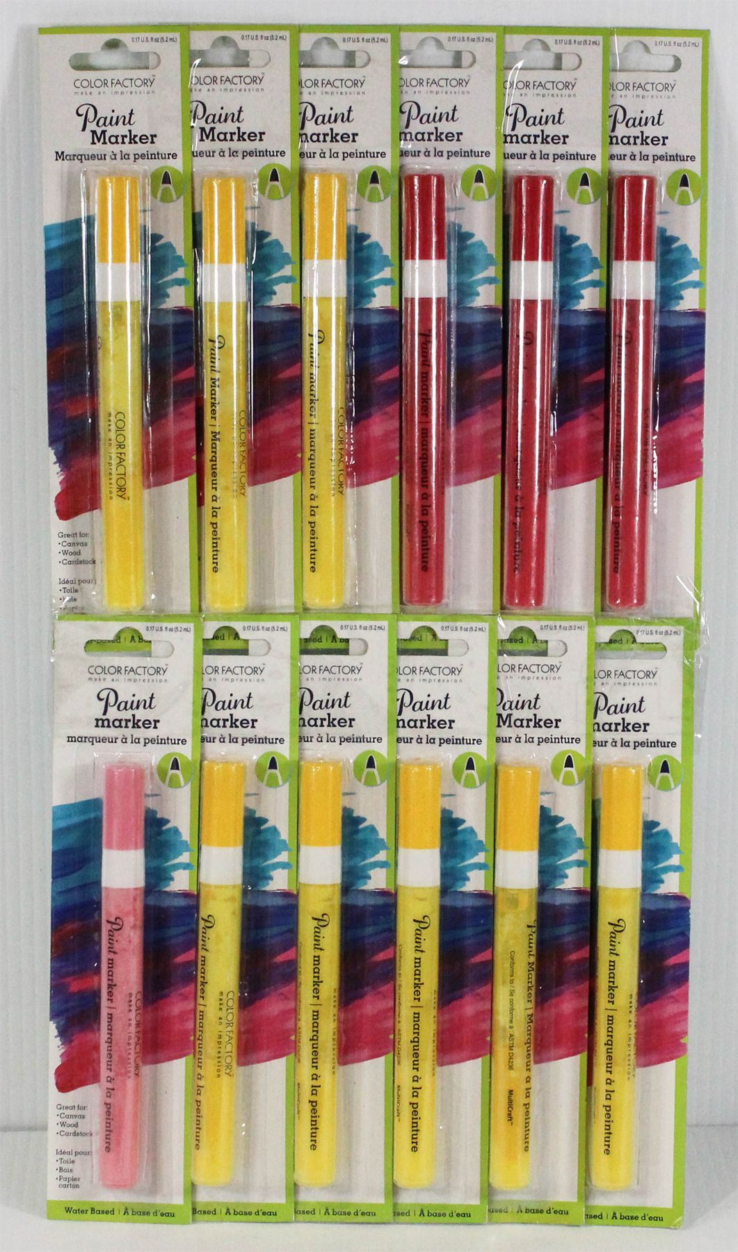 12 COLOR FACTORY PAINT MARKERS