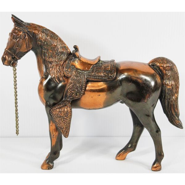 VINTAGE BRASS HORSE FIGURINE