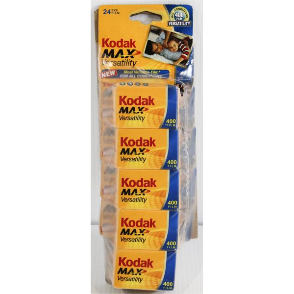 VINTAGE KODAK 400 24 EXPOSURE 5 PK CAMERA FILM