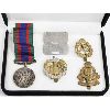 Image 1 : WWII CANADA CAP BADGES , SILVER SERVICE MEDAL