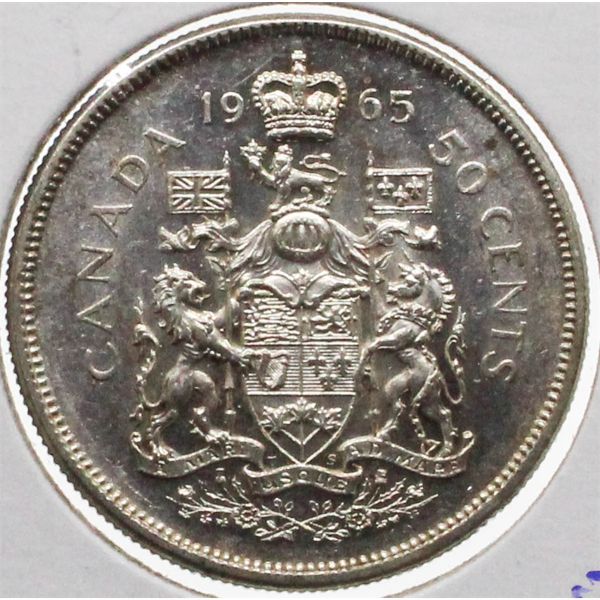 1965 CANADIAN SILVER 50 CENT COIN