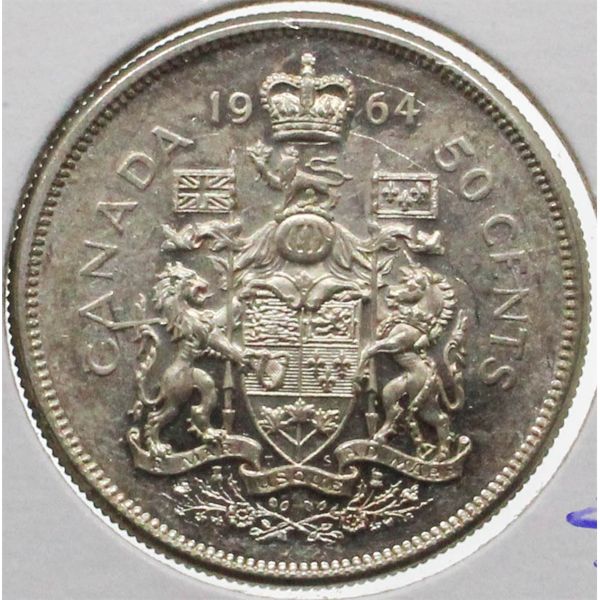 1964 CANADIAN SILVER 50 CENT COIN