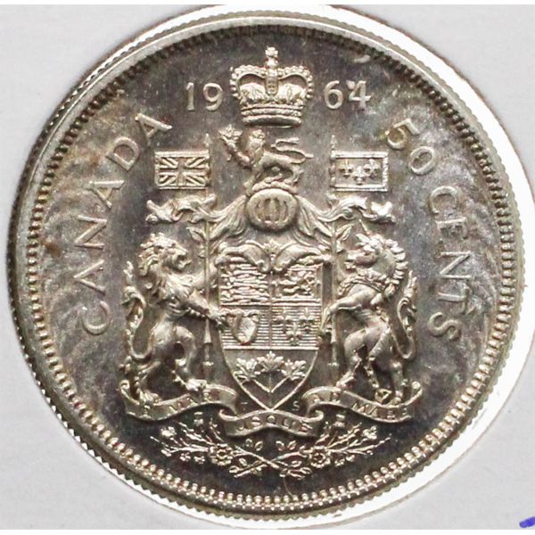 1964 CANADIAN SILVER 50 CENT COIN