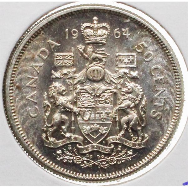 1964 CANADIAN SILVER 50 CENT COIN