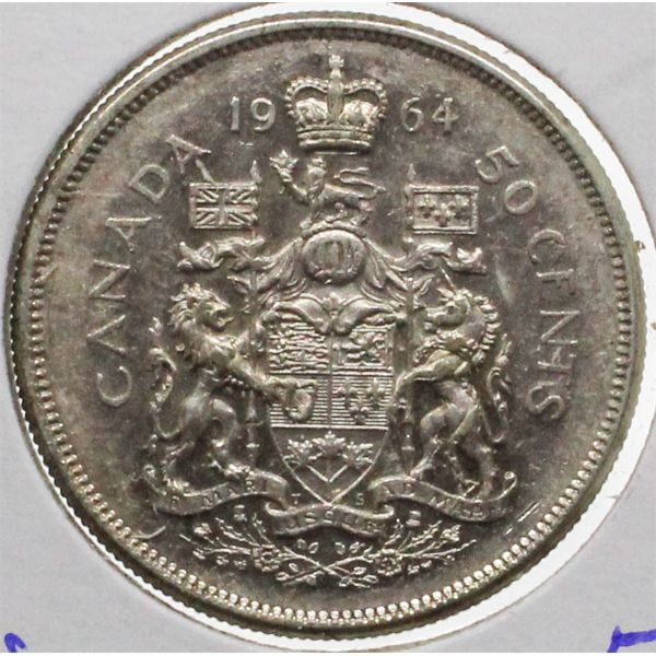 1964 CANADIAN SILVER 50 CENT COIN