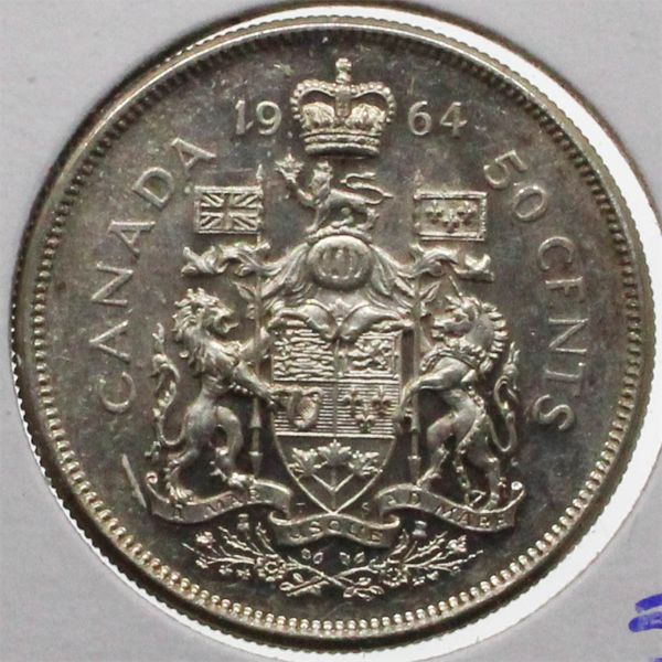 1964 CANADIAN SILVER 50 CENT COIN