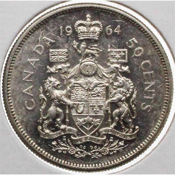 1964 CANADIAN SILVER 50 CENT COIN