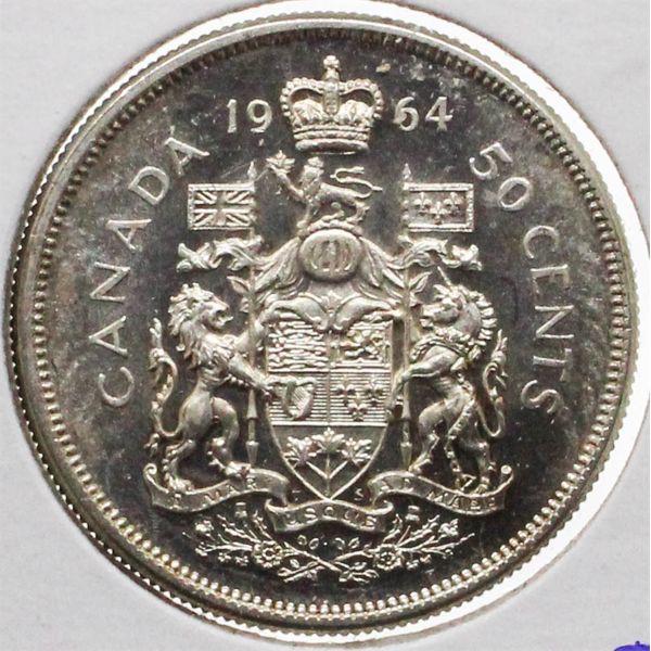 1964 CANADIAN SILVER 50 CENT COIN