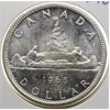 Image 1 : 1965 CANADIAN SILVER 1 DOLLAR COIN