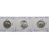 Image 1 : THREE 1967 SILVER CANADIAN 25 CENT COINS
