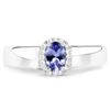 Plated Rhodium 0.75ct Tanzanite and White Zircon Ring
