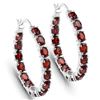 Rhodium Plated 6.00ctw Garnet Earrings