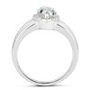 Image 3 : Plated Rhodium 1.55ct Green Amethyst and White Topaz Ring