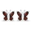 Image 1 : Plated 18KT White Gold 1.28ctw Garnet Earrings
