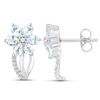 Image 2 : Plated Rhodium 1.44ctw Aquamarine and White Topaz Earrings