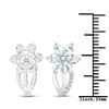 Image 3 : Plated Rhodium 1.44ctw Aquamarine and White Topaz Earrings