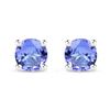 Plated Rhodium 0.46ctw Tanzanite Earrings