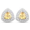 Plated 18KT White Gold 4.80ctw Citrine and Topaz Earrings