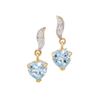 Plated 18KT Yellow Gold 1.65ctw Blue Topaz and Diamond Earrings
