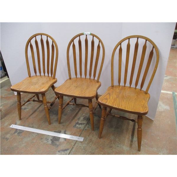 *(3) Wooden Dining Room Chairs (1 Needs Repair)