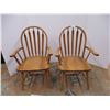 Image 1 : *2X the Bid Price- (2) Wooden Captain Chairs