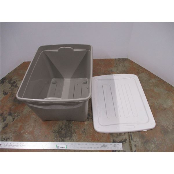 *Grey Rolling Tote w/ Lid