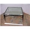 Image 1 : *Crackle Glass Coffee Table w/ Heavy Metal Base (34x22x18)