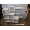 Image 1 : *(2) Stair Shaped Cube Shelves, 4-Shelf Storage Unit + Wire Racking and Plastic Bin Storage