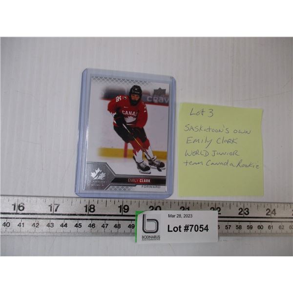 Saskatoon's Emily Clark Upper Deck World Juniors 2022 Card