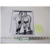 Image 1 : Black and White 8x10 Poster of Brett Hart and Jim "the Anvil" Neidhart in Sleeve