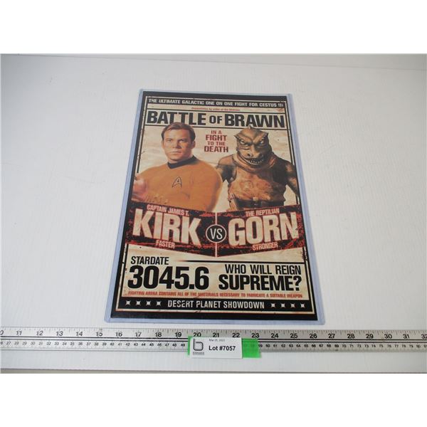 Poster- Star Trek Battle of the Brawn Capt. Kirk VS Gorn in Sleeve (11x16.5)
